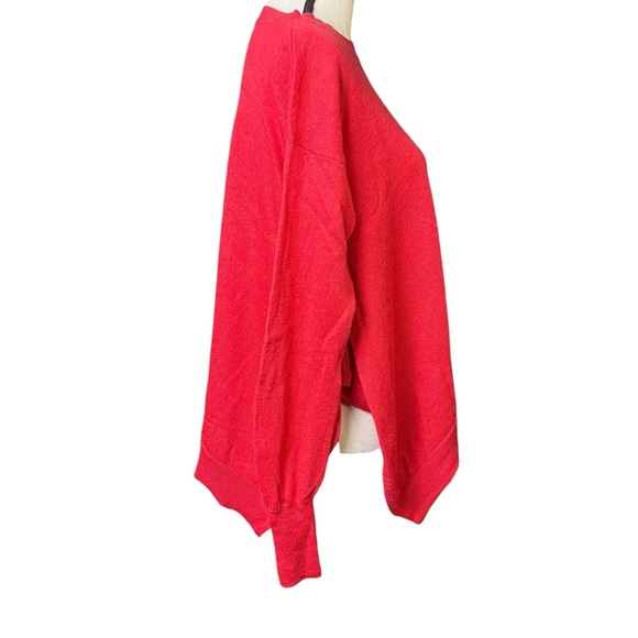 Anthropologie Merino Wool Long-Sleeve Sweater Red Orange Size M - Picture 2 of 13